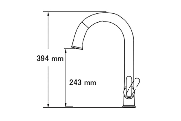 キッチン水栓 Sensate (正規輸入品)|寸法図