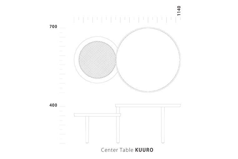 [廃番]センターテーブル KUURO クーロ|サイズ詳細