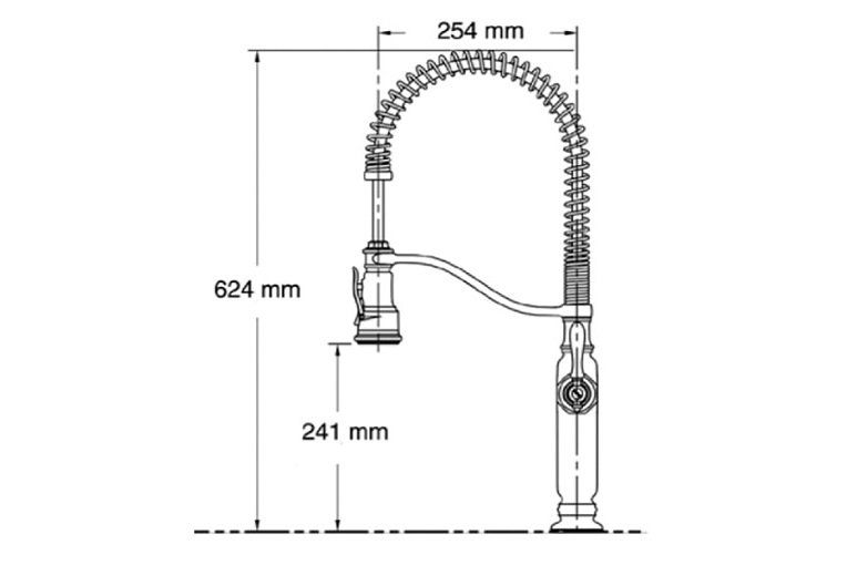 キッチン水栓 Tournant (正規輸入品)|寸法図