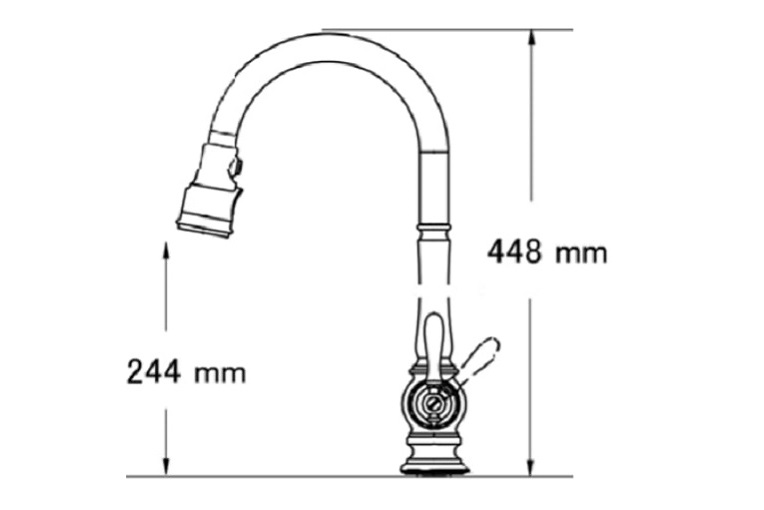 キッチン水栓 Artifacts (正規輸入品)|寸法図