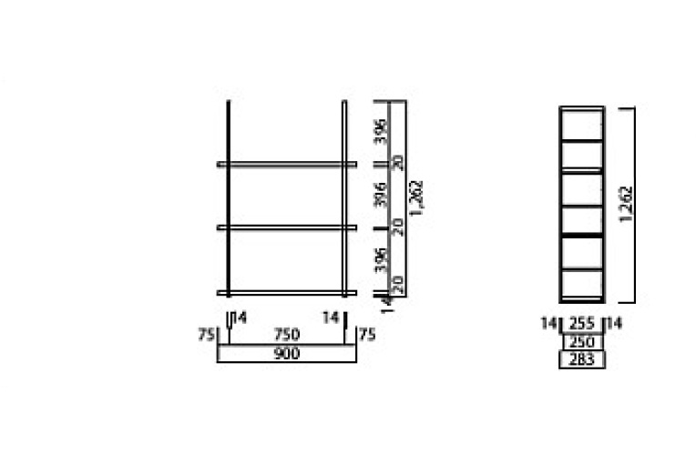 壁型収納 カベツケ ホワイト×オーク|サイズ：H1200×W900