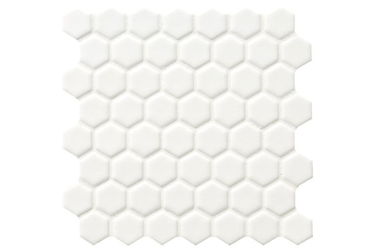 磁器質タイル セリエビアンカ 六角形 [名古屋モザイク ASB]|形状：22×19