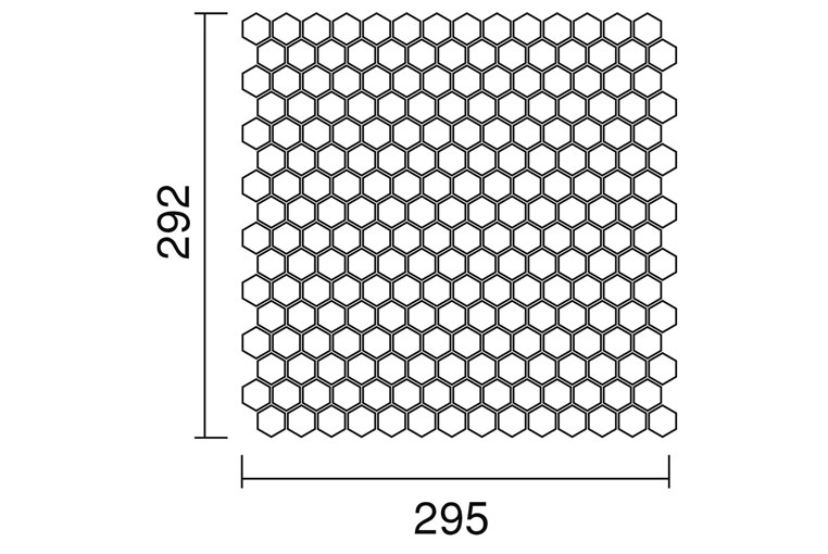 磁器質タイル セリエビアンカ 六角形 [名古屋モザイク ASB]|形状：22×19 シートサイズ