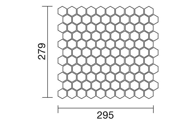 磁器質タイル セリエビアンカ 六角形 [名古屋モザイク ASB]|形状：32×28 シートサイズ
