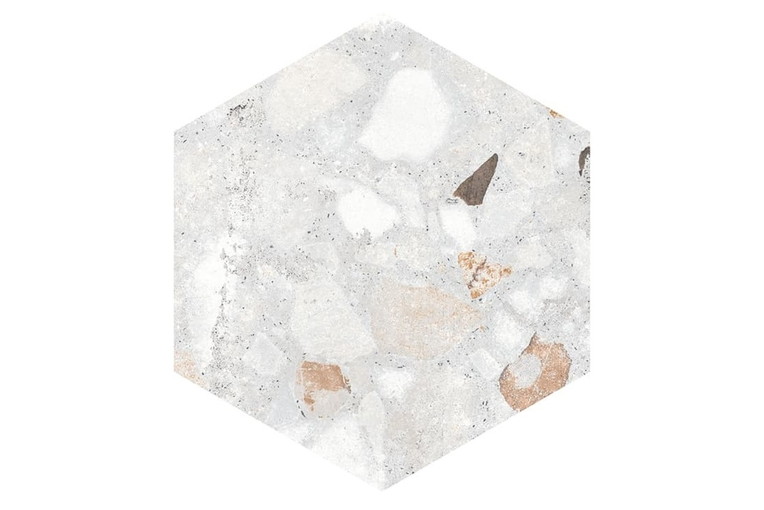 磁器質タイル NUOVECCHIO ヌオベッキオ ヘキサゴン[六角形平]|ブラウン