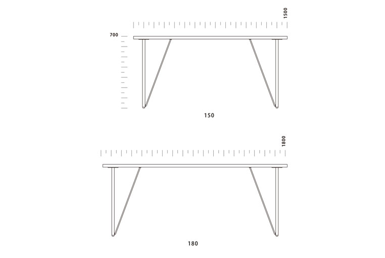 ダイニングテーブル LEDA レダ|サイズ詳細