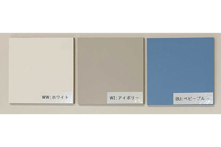 【HAGSオリジナル】折れ戸 Simple Door シンプルドア (枠セット)|左から：ホワイト、アイボリー、ベビーブルー