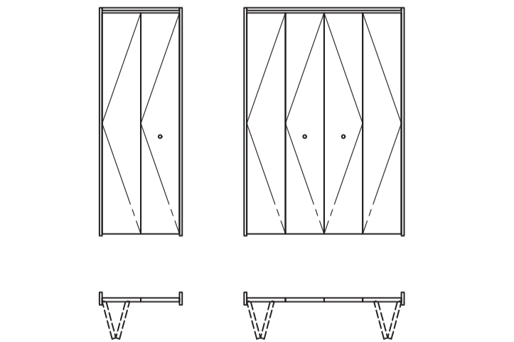 【HAGSオリジナル】折れ戸 Simple Door シンプルドア (枠セット)|タイプ