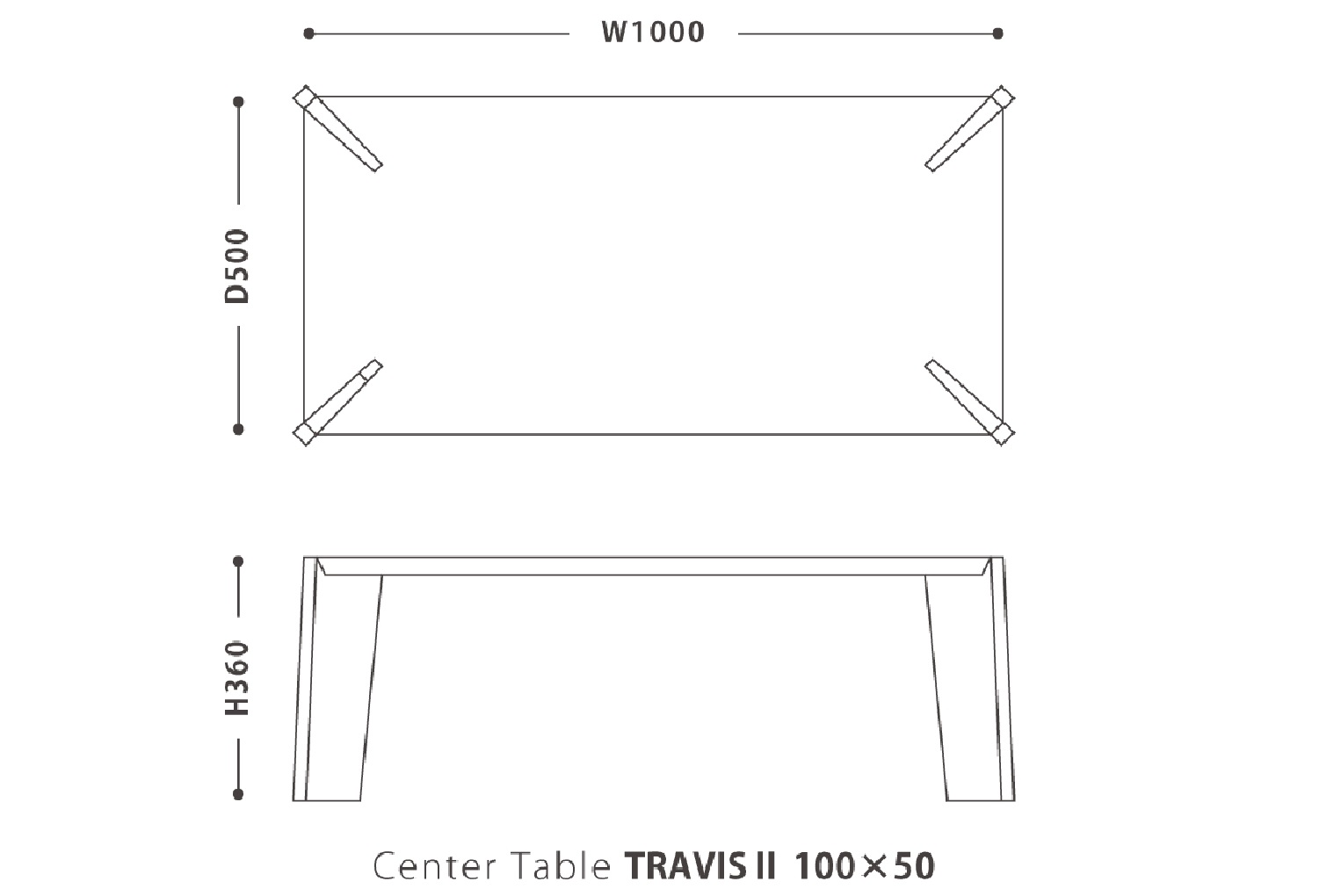 センターテーブル TRAVIS トラヴィス