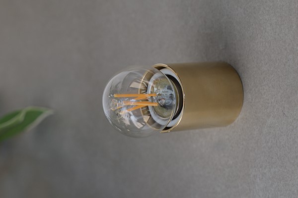 ブラケットライト Cylinder シリンダー|ブラス消灯イメージ※電球付属なし