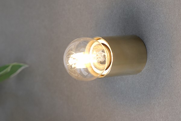 ブラケットライト Cylinder シリンダー|ブラス点灯イメージ※電球付属なし