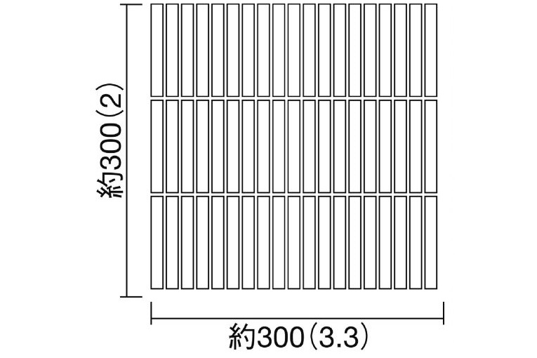 磁器質タイル KYOKUSAI BORDER 極彩ボーダー [98×12.5角]|サイズ詳細
