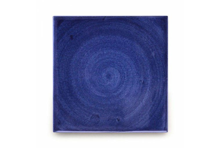 陶器質タイル MEXICAN メキシカン 無地 [110角]|ブルー(渦)