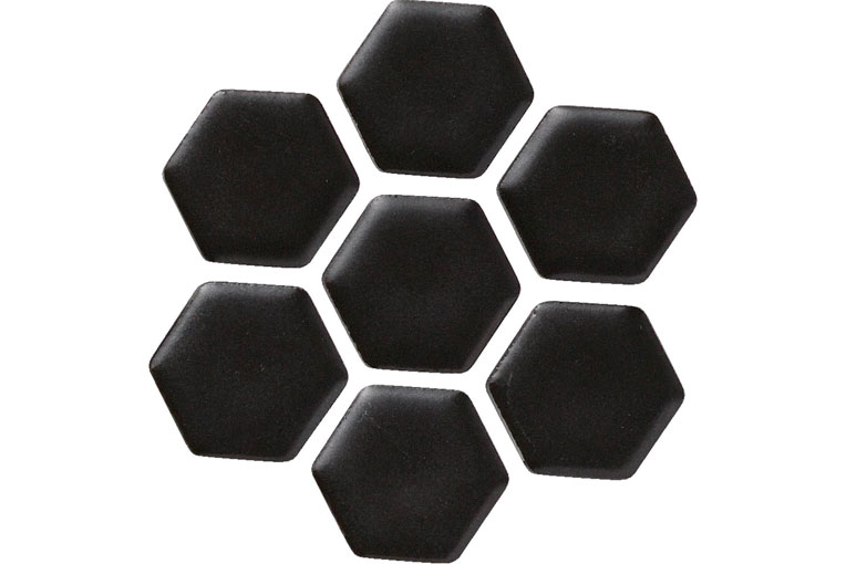 磁器質モザイクタイル COLMENA コルメナ [六角]|カラー：9(黒マット)