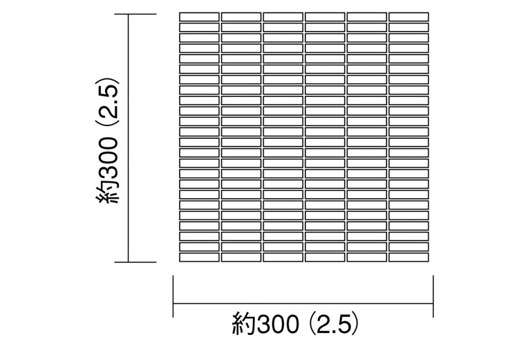モザイクタイル クロイツ 47.5×10ボーダー|シートサイズ詳細