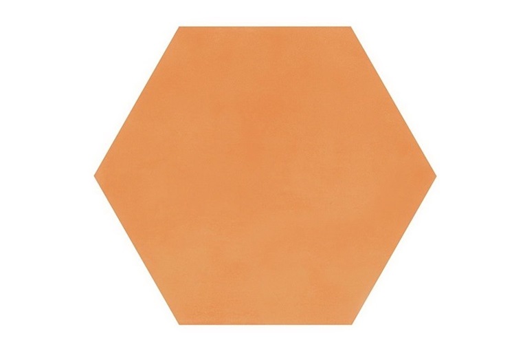 磁器質タイル ヘキサート無地 [六角形]|オレンジ