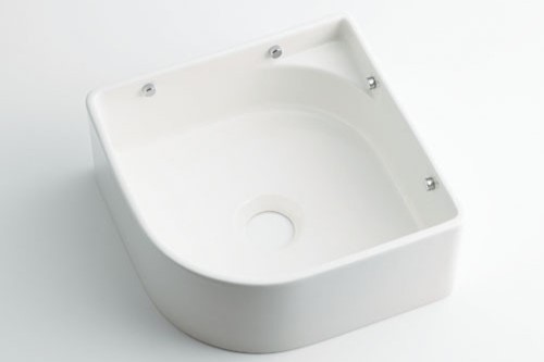 ＊手洗ボウル 壁付け型 MINO [W240]|ホワイト/水栓穴なし
