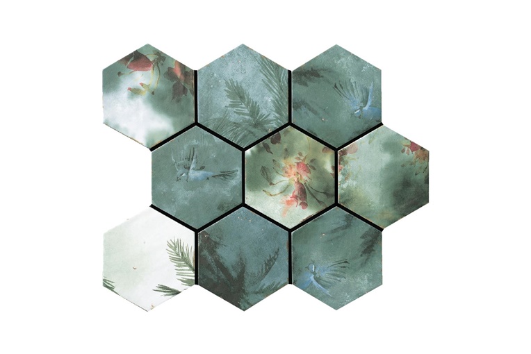 磁器質タイル ESMALTADO エスマルタード ヘキサゴン [六角形平]|カラー8
